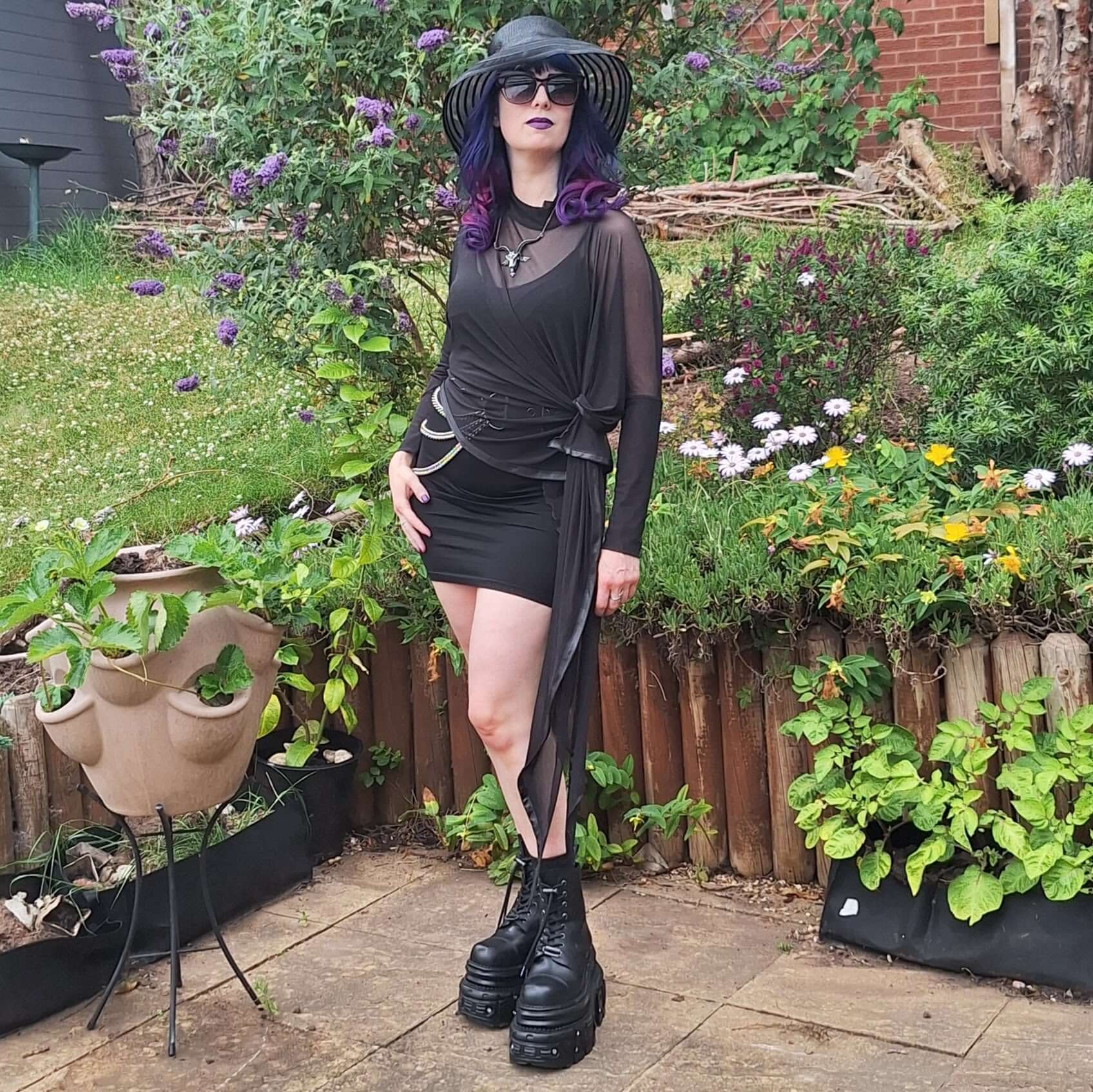 sheer goth dress Layered Elegance: Sheer Black Gothic-Inspired Overlay Dress  SimpleModerne