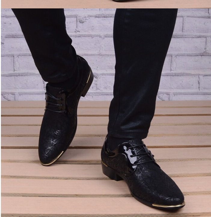 Men's Dress Shoe Clould Patent Leather Men Wedding Oxford Shoes Lace-Up Office Suit Men's Casual Shoes Zapatillas Hombre