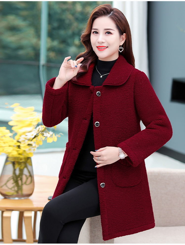 Faux lamb Wool Autumn Winter Loose Long-sleeve coat / Jacket for Women
