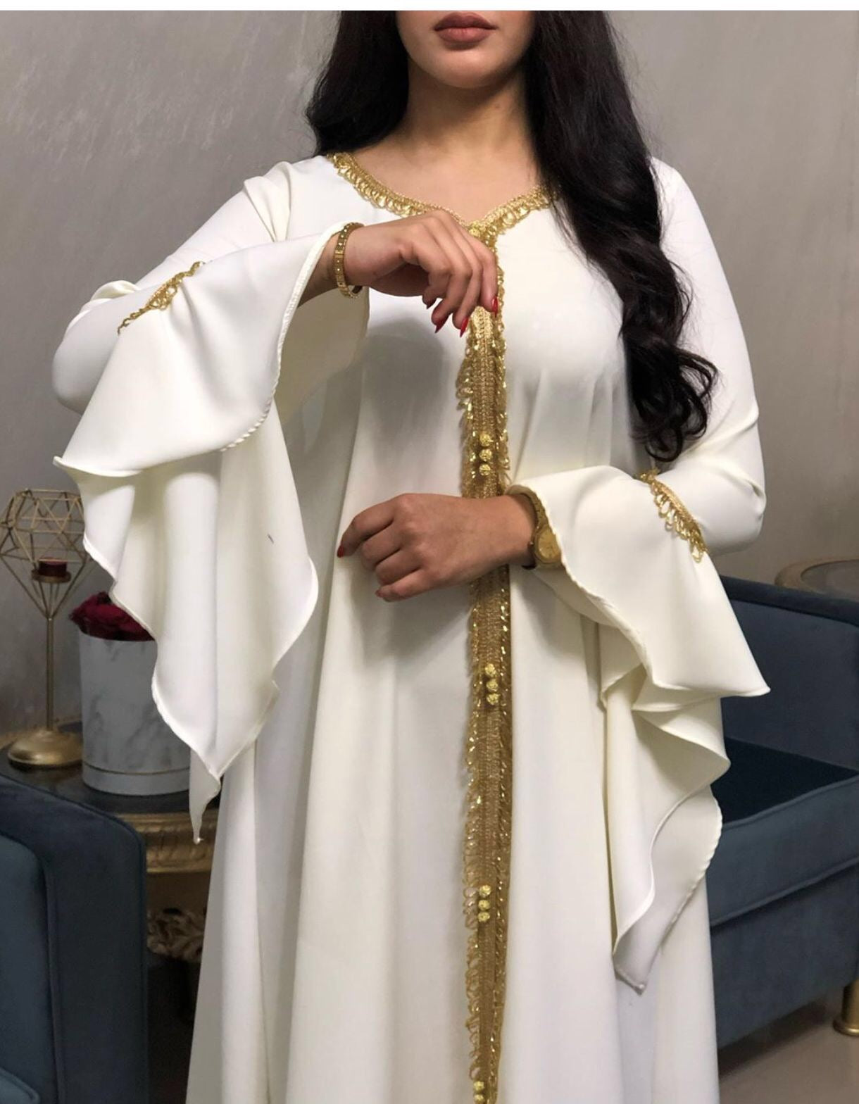 gold muslim dress Amazon.com: Abaowedding Elegant Black Muslim Robe, Gold Embroidered Trim, Long Sleeve Maxi Dress (A-Black, XS) : Clothing, Shoes & Jewelry