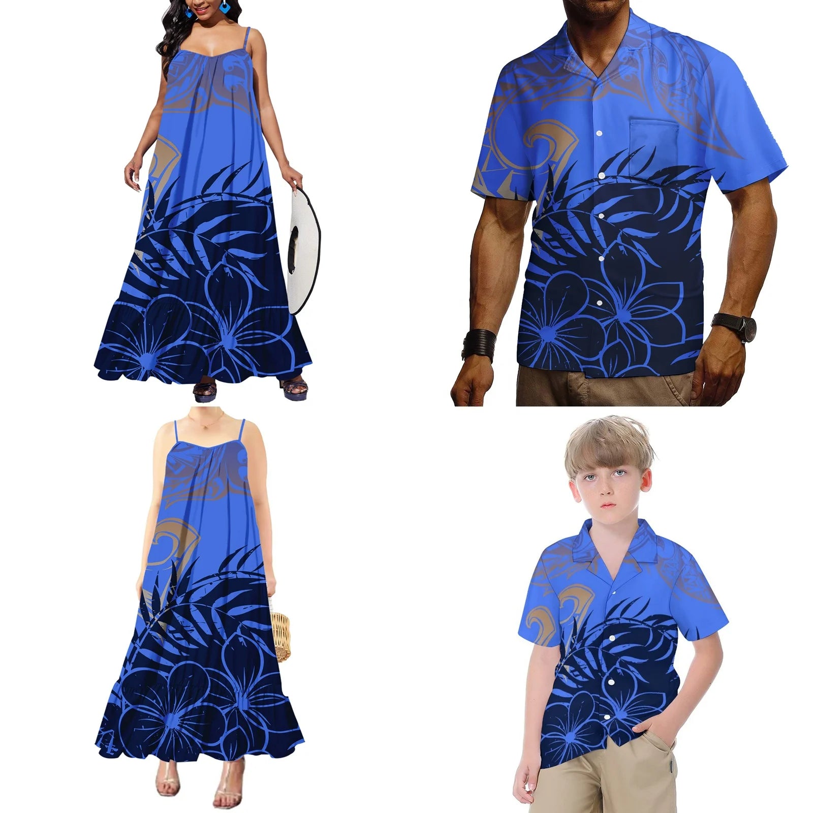hawaiian dress matching shirt Family Matching Outfits Polynesians Samoan Dress Hawaiian Dress Shirt – DMI Store