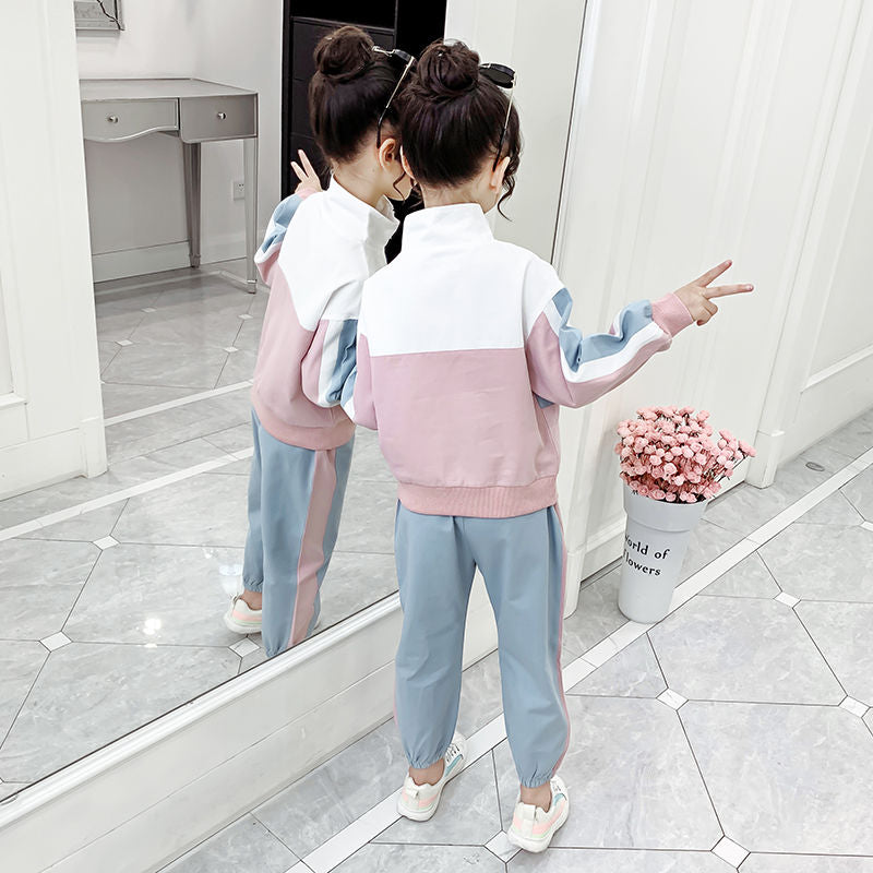 Two pieces Sports Kids Coat & Pants Children Clothing Outfit for Girls