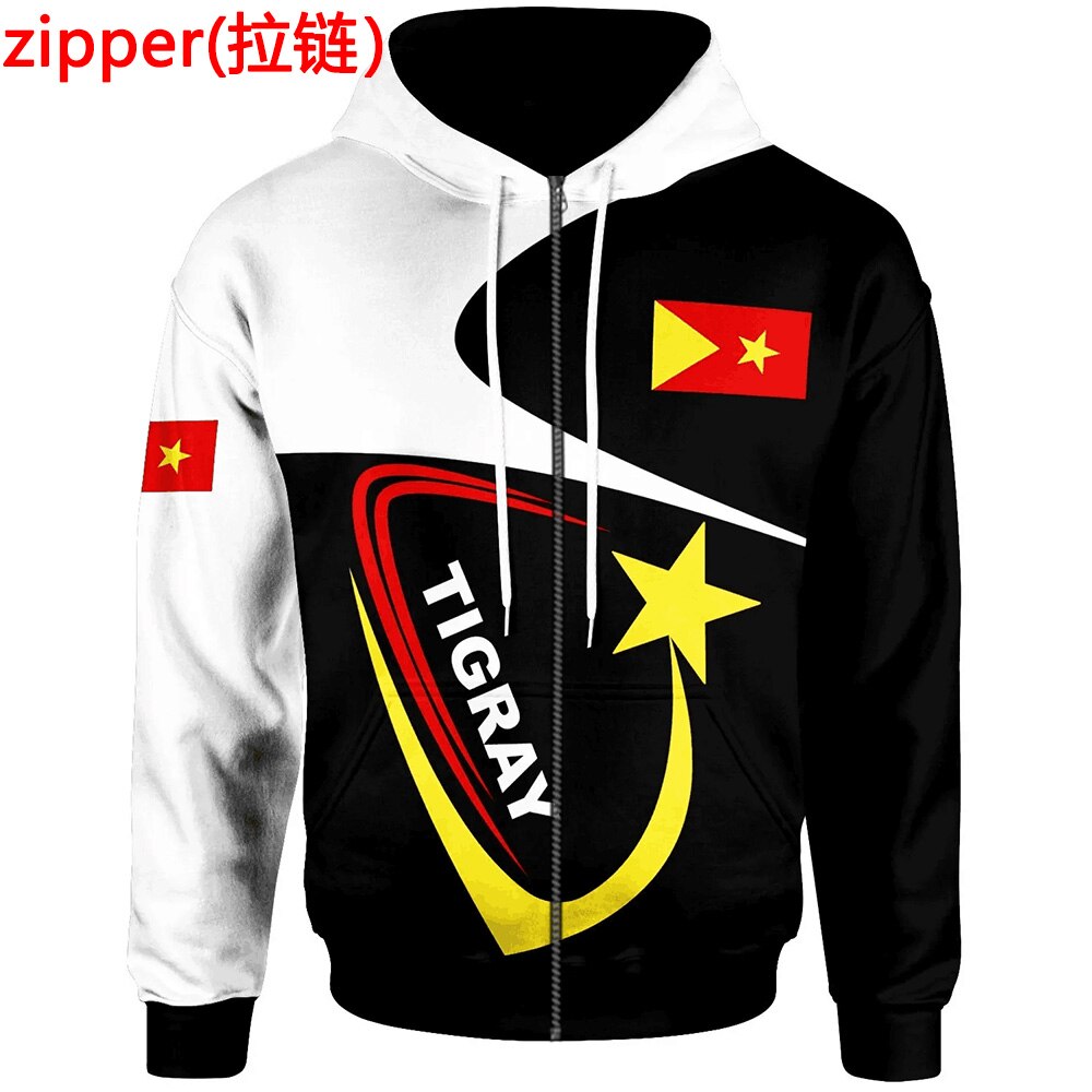 New Fashion Ethiopia Tigray Flag 3D Print hooded Pullover Tracksuit for Men & Women