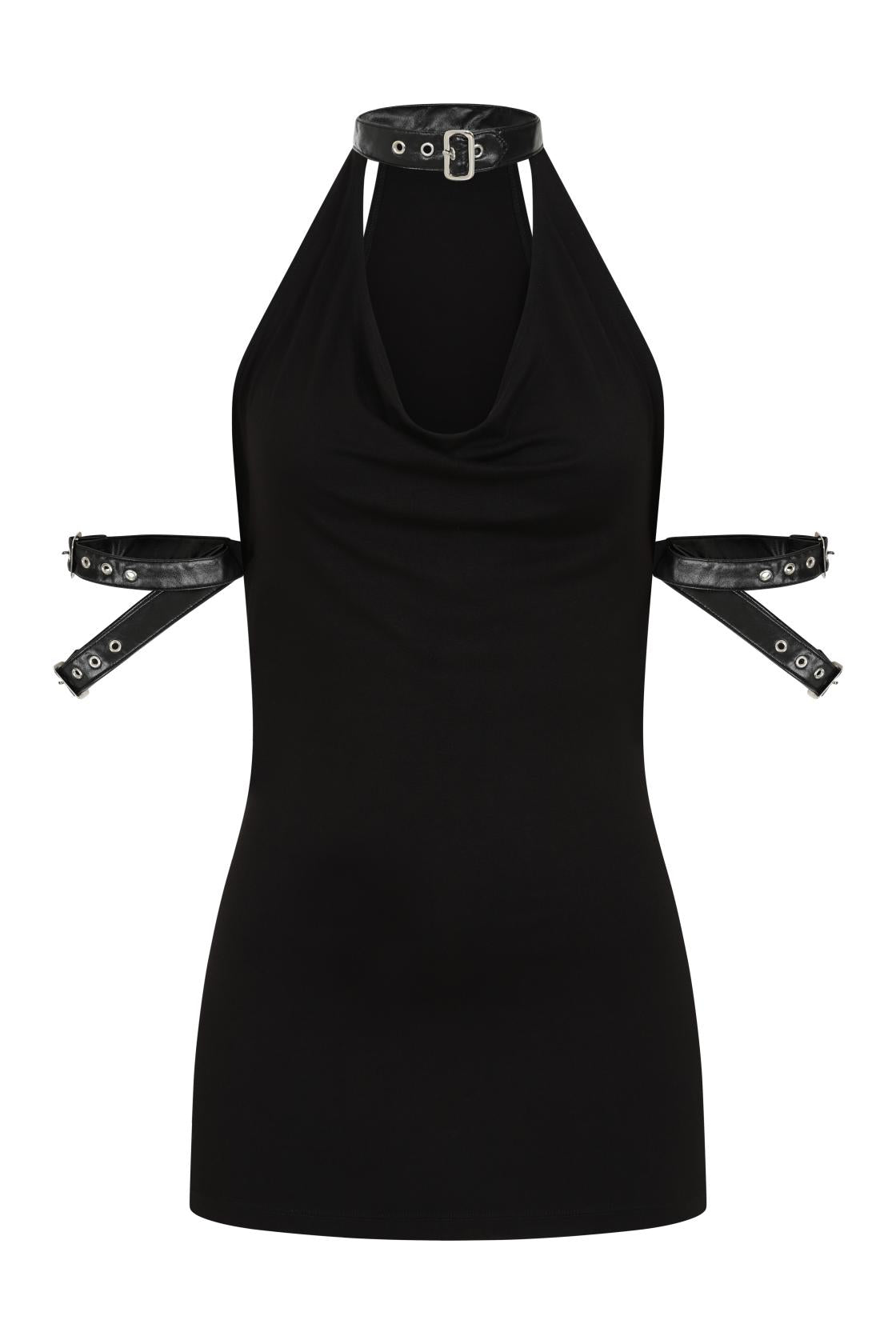 Necessary Evil Aphrodite Plunge Cowl Neck Top