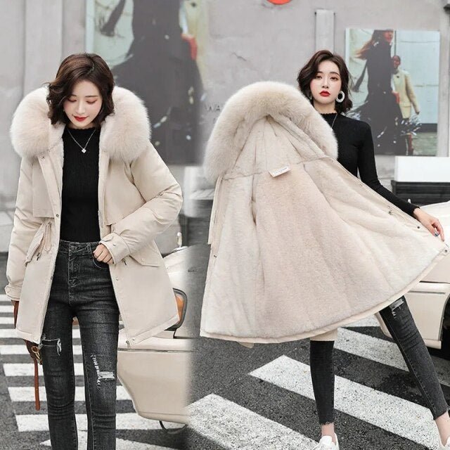 2021 Fox Fur Long Parka Winter New Fashion Solid Color Fur Large Collar Hooded Long Fur Coat Thicken - Digital Merkato International (DMI)