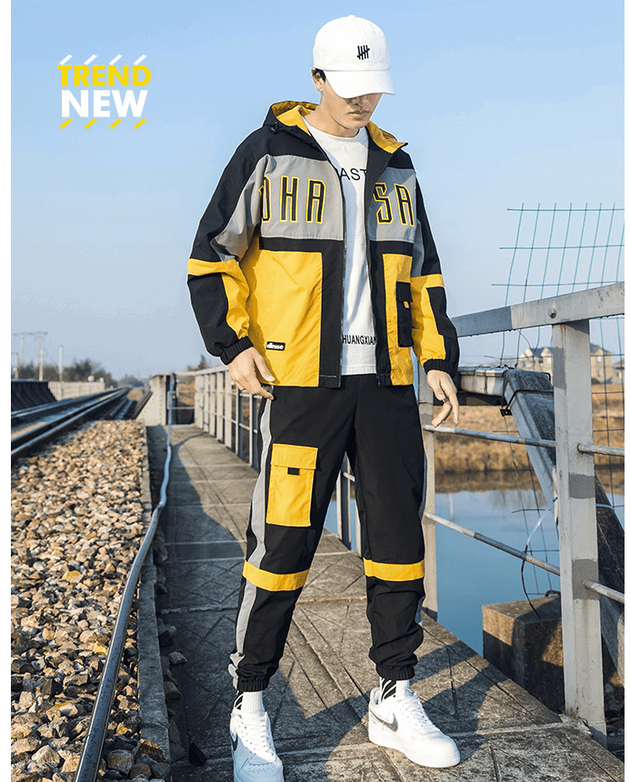 2021 Men Streetwear Tracksuit 2 Pcs Jacket And Pants Hooded Sweatshirts Sweatsuit Man Clothing Set - DMI Store