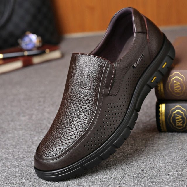 2021 Men&#39;s Genuine Leather Shoes 38 - 46 Head Leather Soft Anti - slip Rubber Loafers Shoes Man Casual Real Leather Shoes - DMI Store