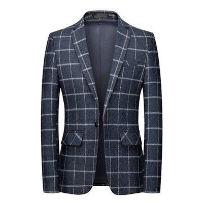 2021 New Fashion Spring and Autumn Casual Men plaid Blazer Cotton Slim England Suit Blaser Masculino Male Jacket Blazer S - 6XL - DMI Store