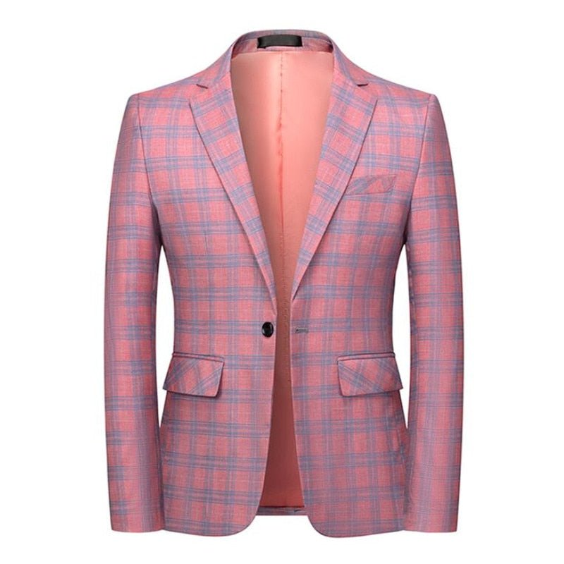 2021 New Fashion Spring and Autumn Casual Men plaid Blazer Cotton Slim England Suit Blaser Masculino Male Jacket Blazer S - 6XL - DMI Store