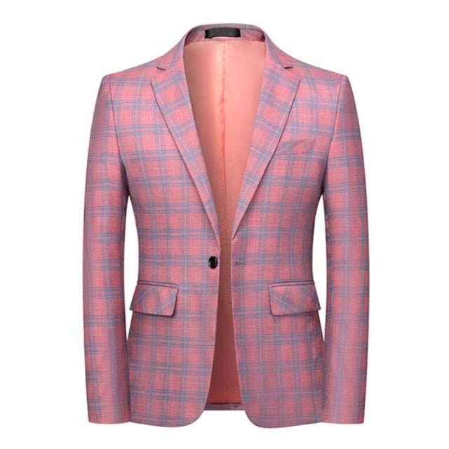 2021 New Fashion Spring and Autumn Casual Men plaid Blazer Cotton Slim England Suit Blaser Masculino Male Jacket Blazer S - 6XL - DMI Store