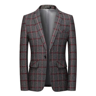 2021 New Fashion Spring and Autumn Casual Men plaid Blazer Cotton Slim England Suit Blaser Masculino Male Jacket Blazer S - 6XL - DMI Store