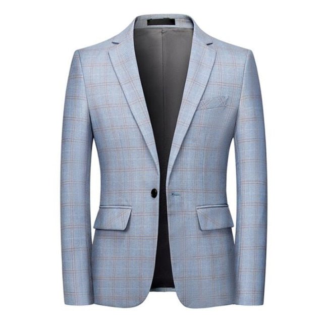 2021 New Fashion Spring and Autumn Casual Men plaid Blazer Cotton Slim England Suit Blaser Masculino Male Jacket Blazer S - 6XL - DMI Store