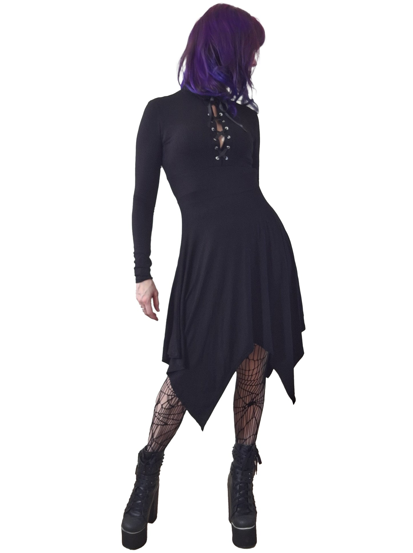 Necessary Evil Kali Long Sleeve Midi Handkerchief Dress