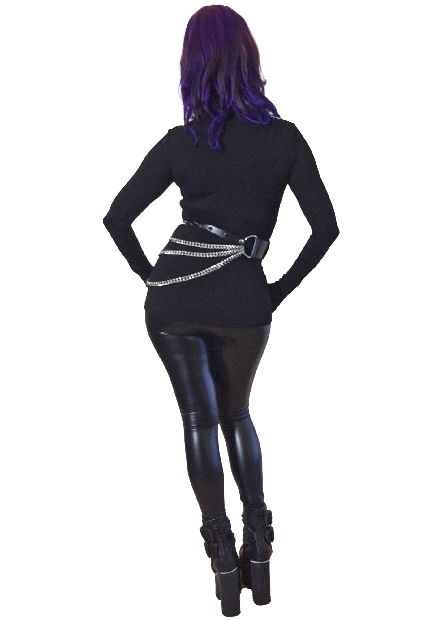 Necessary Evil Dione Long Sleeve Lace Up Plunge Top