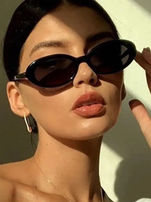 Retro Oval Cat-Eye Sunglasses