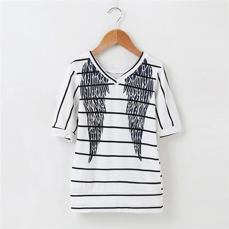 Short Sleeve Striped Dress Summer Family Matching Dresses