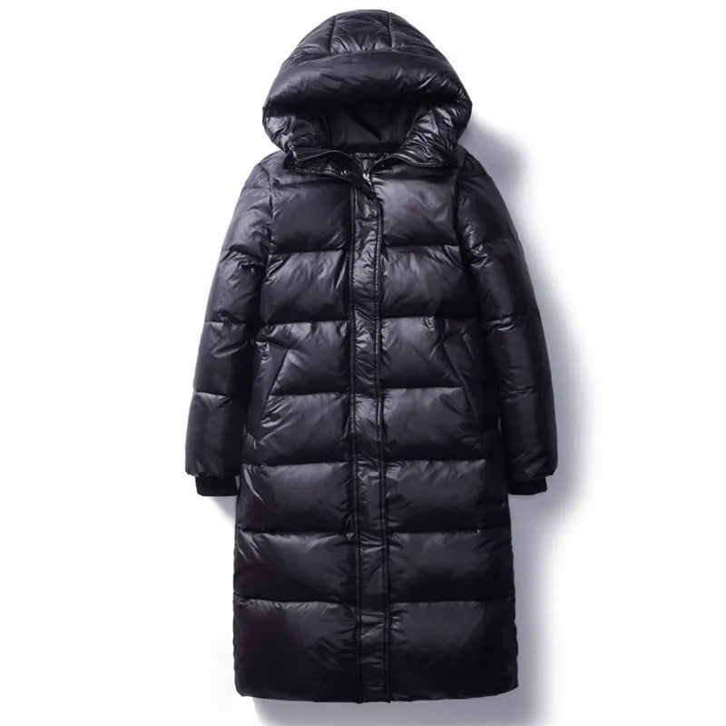 Women's Winter Down Cotton Jackets Long Parkas Slim Hooded Warm  Overcoats