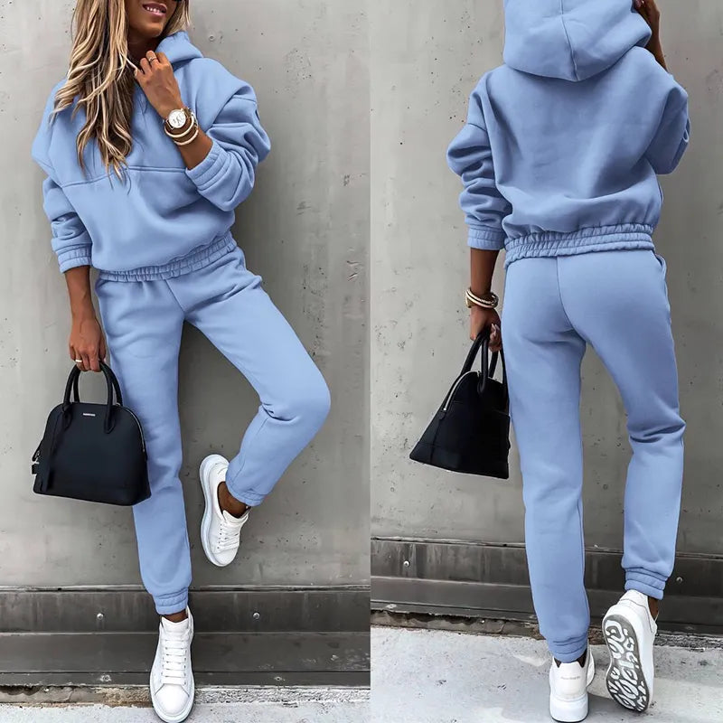 Women 2 Pieces Set Tracksuit  Hoodie Sweatshirt and Sweatpants Casual Outfit