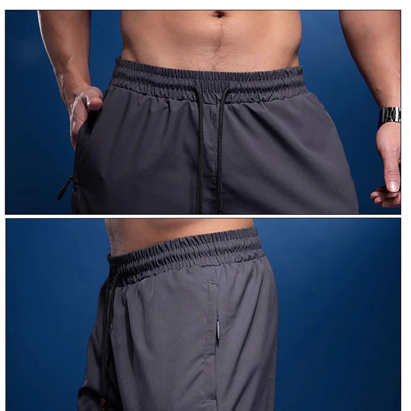 New Sport Pants Men Running Pants With Zipper Fitness Sweatpants