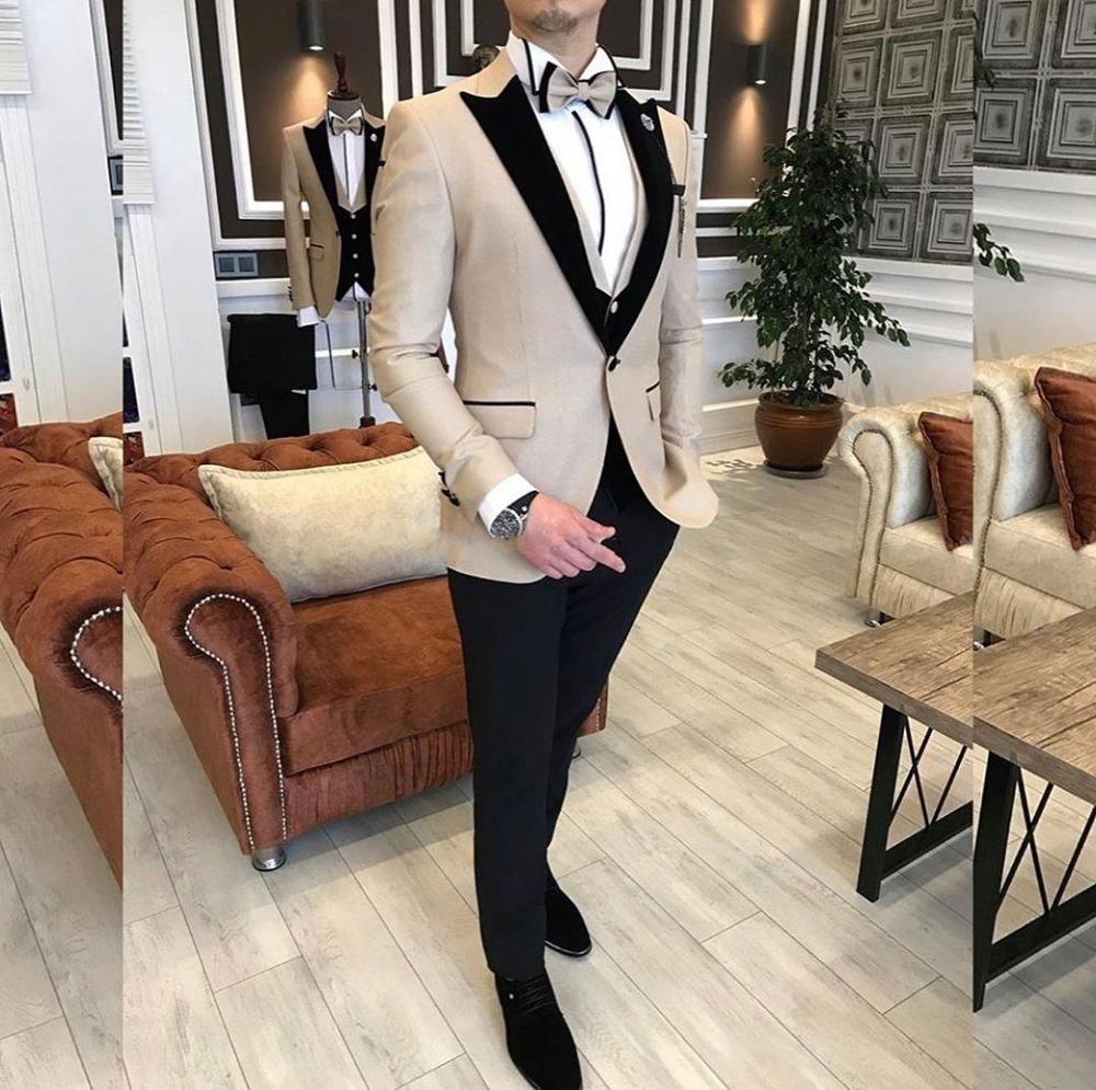 Custom Made 3-Pieces  Blazer Casual Business Gentlemen Groom Suits For Men Wedding Best Man