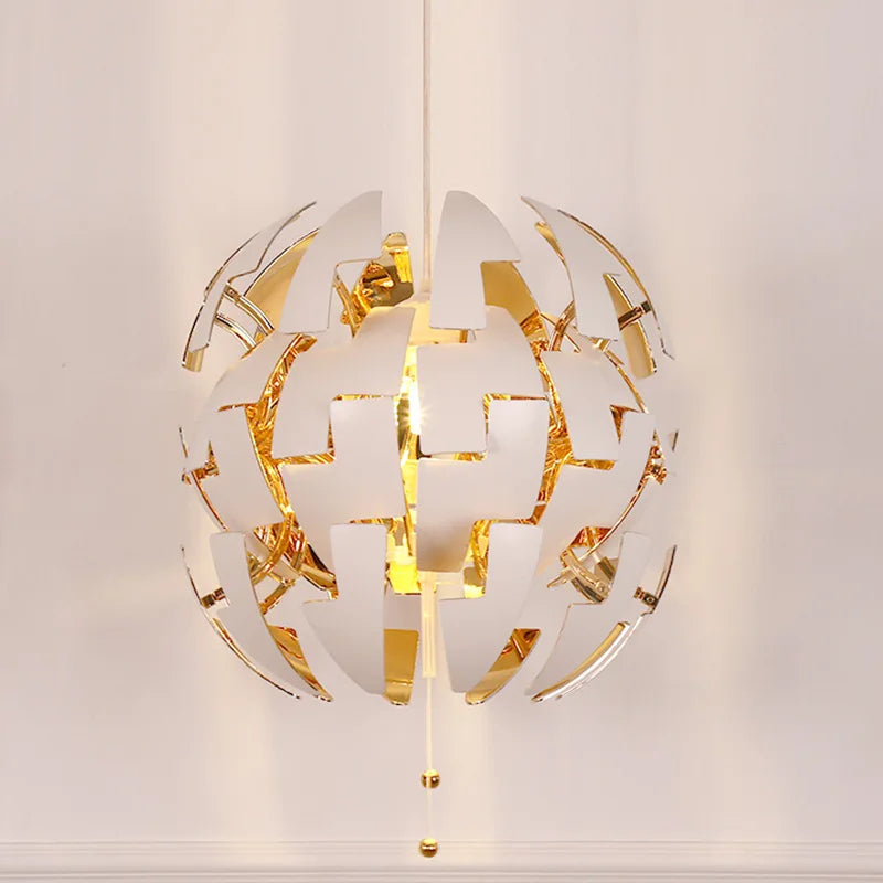 Nordic Simple Pendant Lamp Plated Acrylic Lighting Fixture for bedroom, dining room, living room