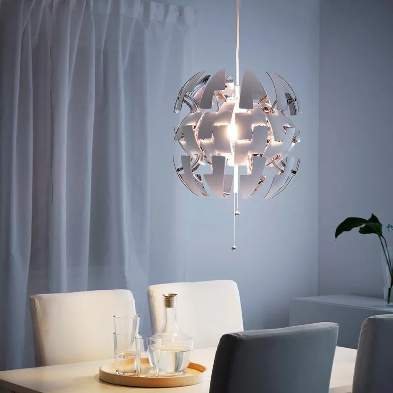 Nordic Simple Pendant Lamp Plated Acrylic Lighting Fixture for bedroom, dining room, living room