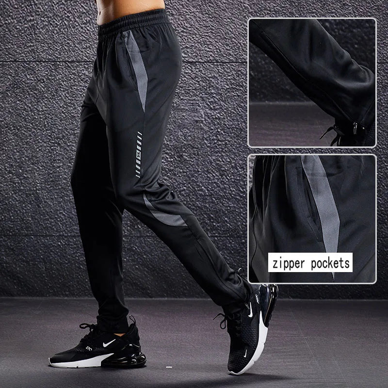 Men's Sport Pants With Zipper & Pockets for Gym Fitness and casual outdoor