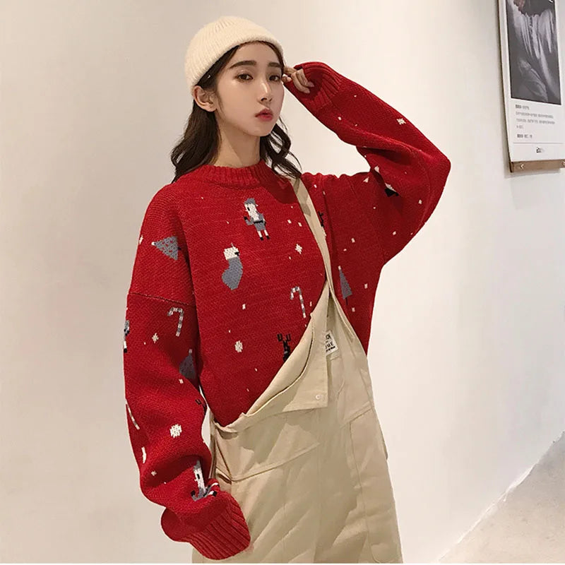 Hot Red Christmas Oversized Sweater