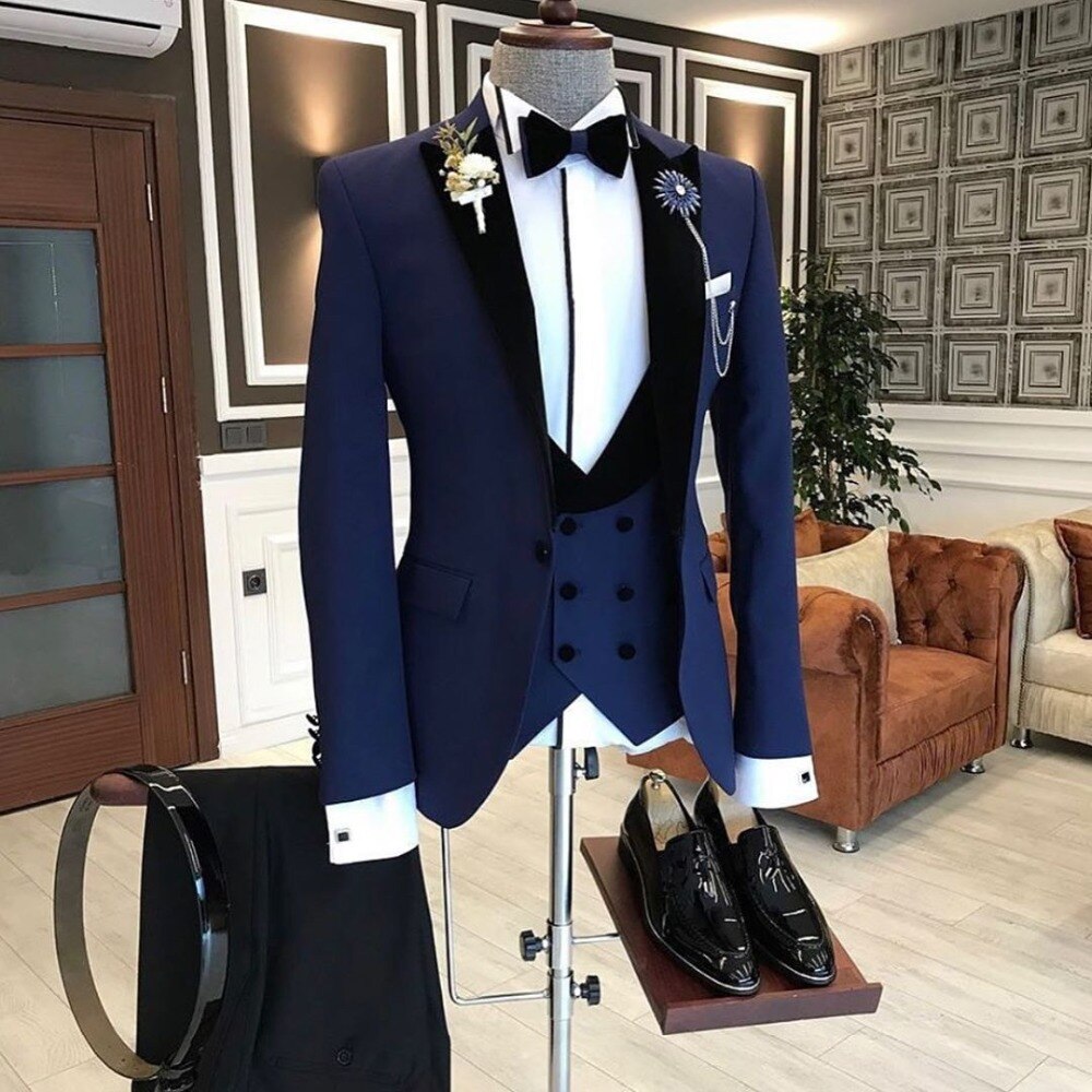 Custom Made 3-Pieces  Blazer Casual Business Gentlemen Groom Suits For Men Wedding Best Man