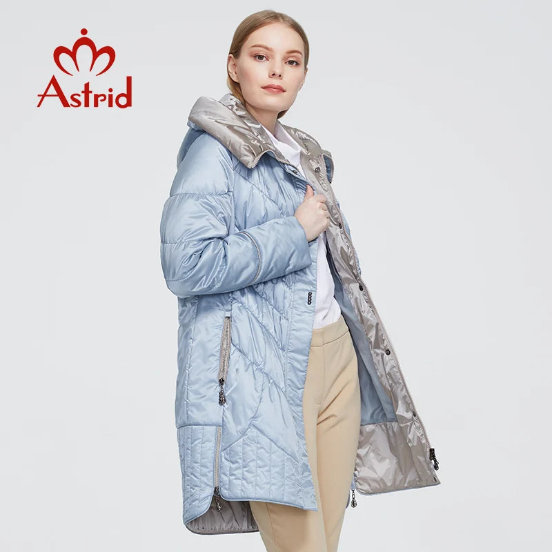 Women's casual Hooded Coats solid  Parkas Plus Size fashion