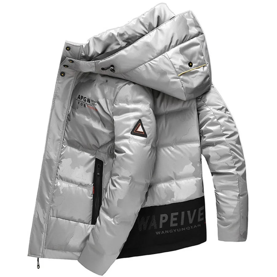 Men New Down Jacket Fashion Casual  Clothes Autumn Winter Thick Warm Jackets with Pockets