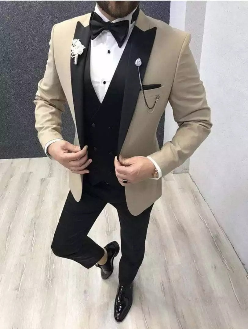 Custom Made 3-Pieces  Blazer Casual Business Gentlemen Groom Suits For Men Wedding Best Man