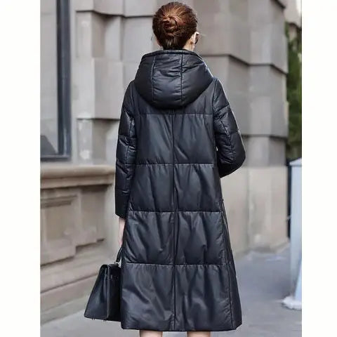 2023 New Spring Autumn Women Parkas Thin Cotton Padded Jacket Female Long Windproof Stylish Hooded Coat Quilted Outerwear Q76