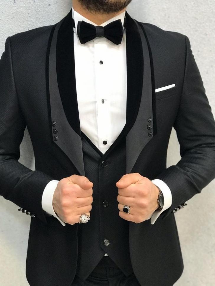 Custom Made 3-Pieces  Blazer Casual Business Gentlemen Groom Suits For Men Wedding Best Man