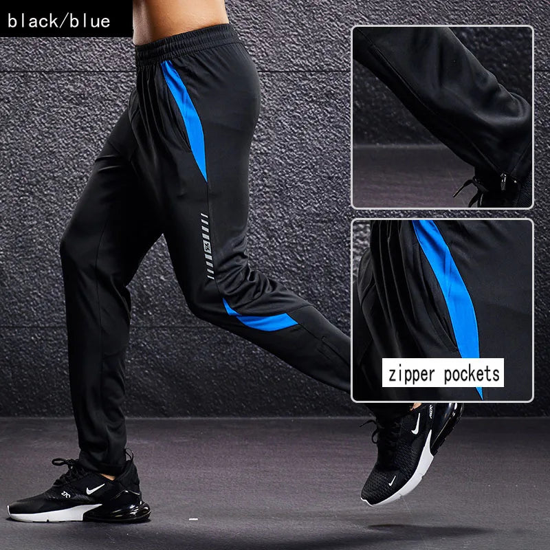 Sport Pants With Zipper Pockets Training Fitness Pants Soccer  For Men