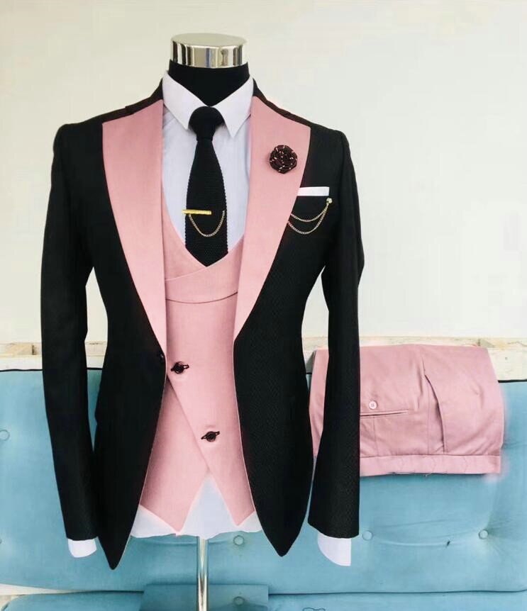 Custom Made 3-Pieces  Blazer Casual Business Gentlemen Groom Suits For Men Wedding Best Man