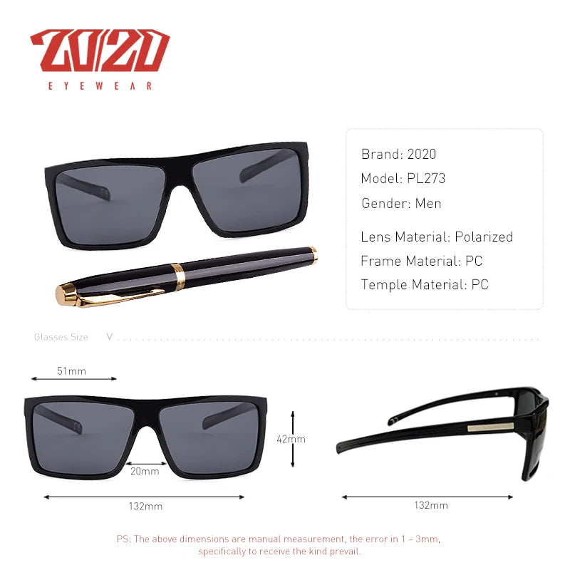 Design Classic Black Polarized Sunglasses Shades Eyewear With Box for Men