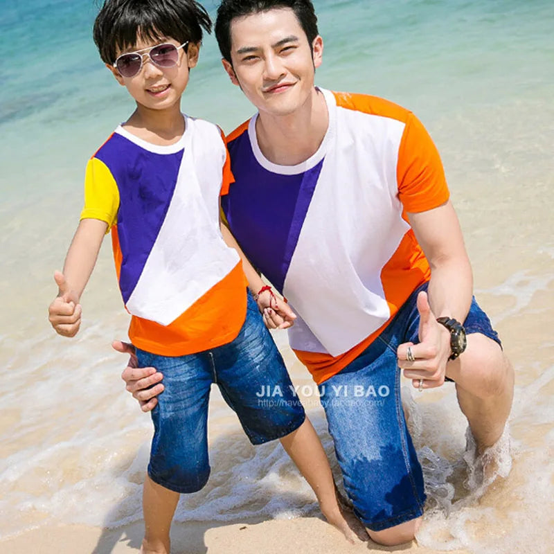 Family Clothes Sets Matching Mother, Daughter, Father and Son Casual beach clothes