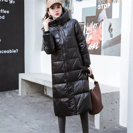 New Winter Down Cotton Jackets Long Parkas Slim Hooded Warm Winter Coats for Female