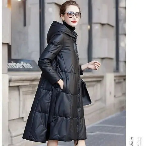 2023 New Spring Autumn Women Parkas Thin Cotton Padded Jacket Female Long Windproof Stylish Hooded Coat Quilted Outerwear Q76