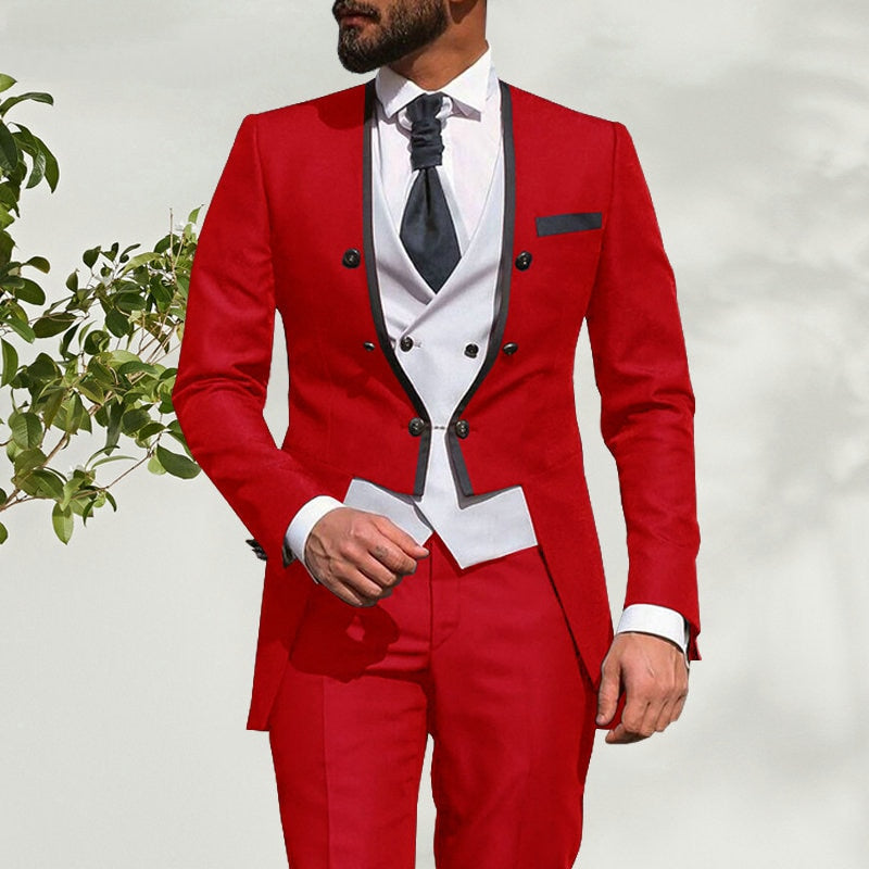 Custom Made 3-Pieces  Blazer Casual Business Gentlemen Groom Suits For Men Wedding Best Man