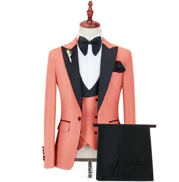 Custom Made 3-Pieces  Blazer Casual Business Gentlemen Groom Suits For Men Wedding Best Man