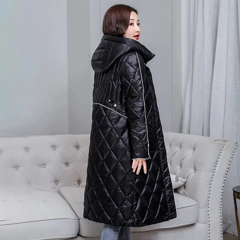 Long Winter Down Cotton Jackets Women 2023 New Hooded Cotton Coats Female Cotton Parka Coat Thicken Warm Overcoat 3XL