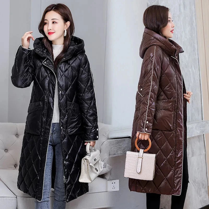 Long Winter Down Cotton Jackets Women 2023 New Hooded Cotton Coats Female Cotton Parka Coat Thicken Warm Overcoat 3XL