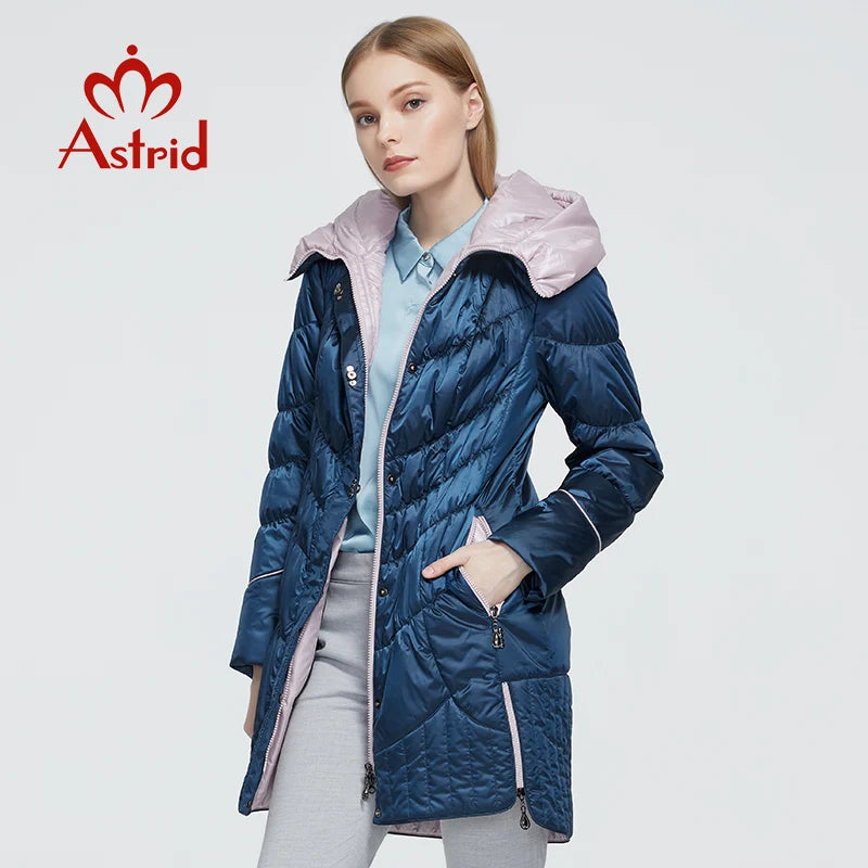 Women's casual Hooded Coats solid  Parkas Plus Size fashion