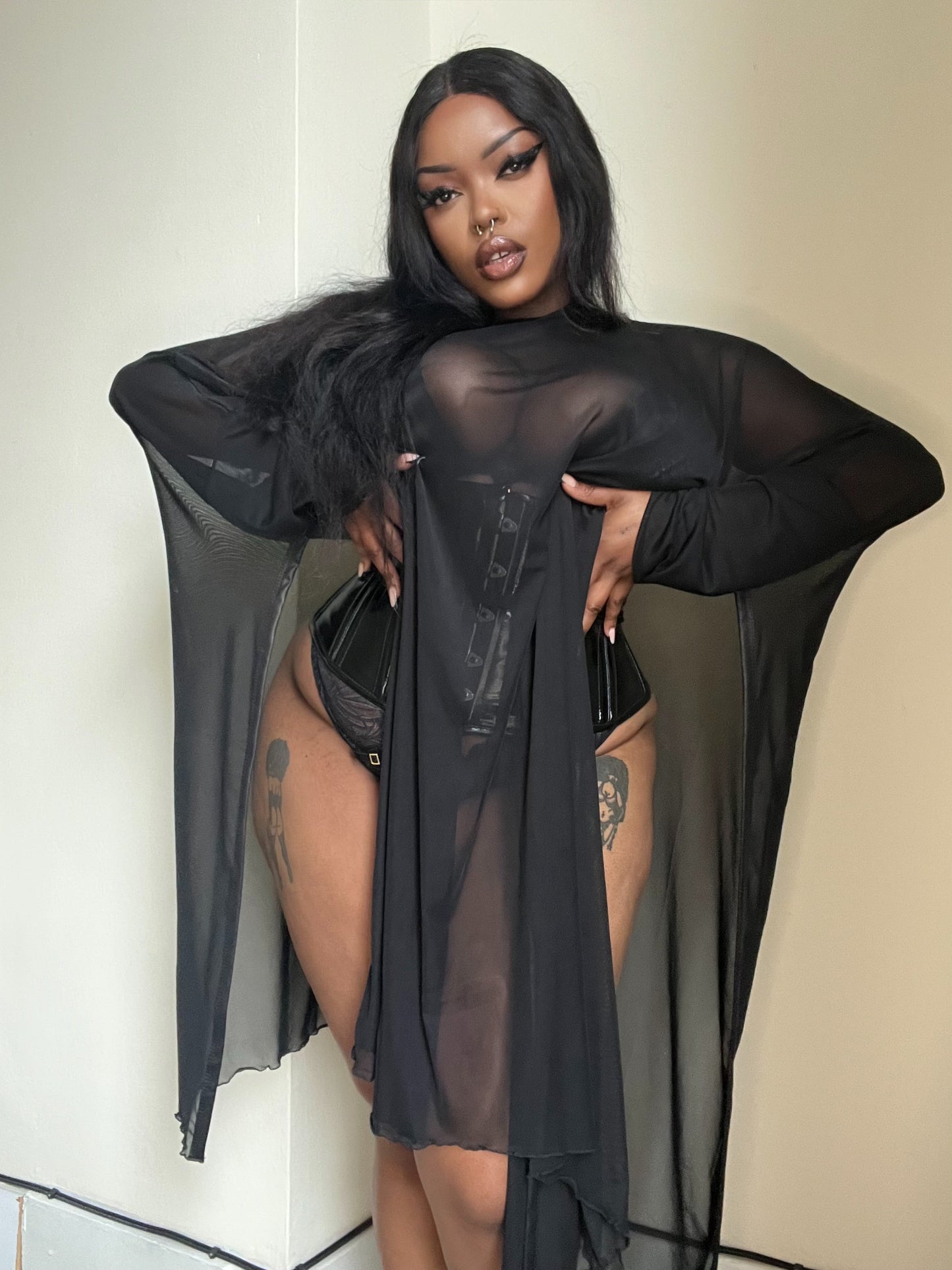 Necessary Evil Anahita Sheer Goth Layer Dress – UK Made