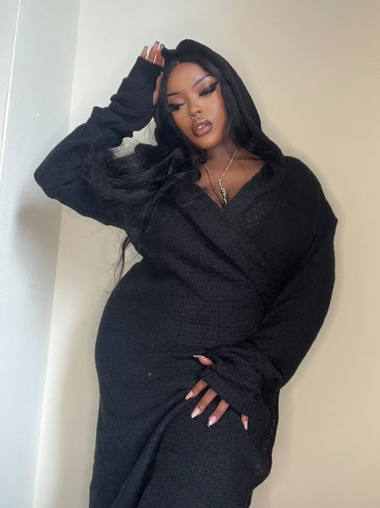 Necessary Evil UK Athena Long Hooded Cardigan