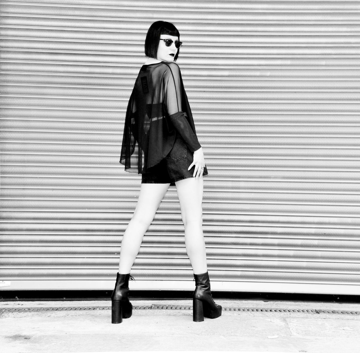 Necessary Evil Circe Sheer Goth Top with Flowing Mesh - UK Made