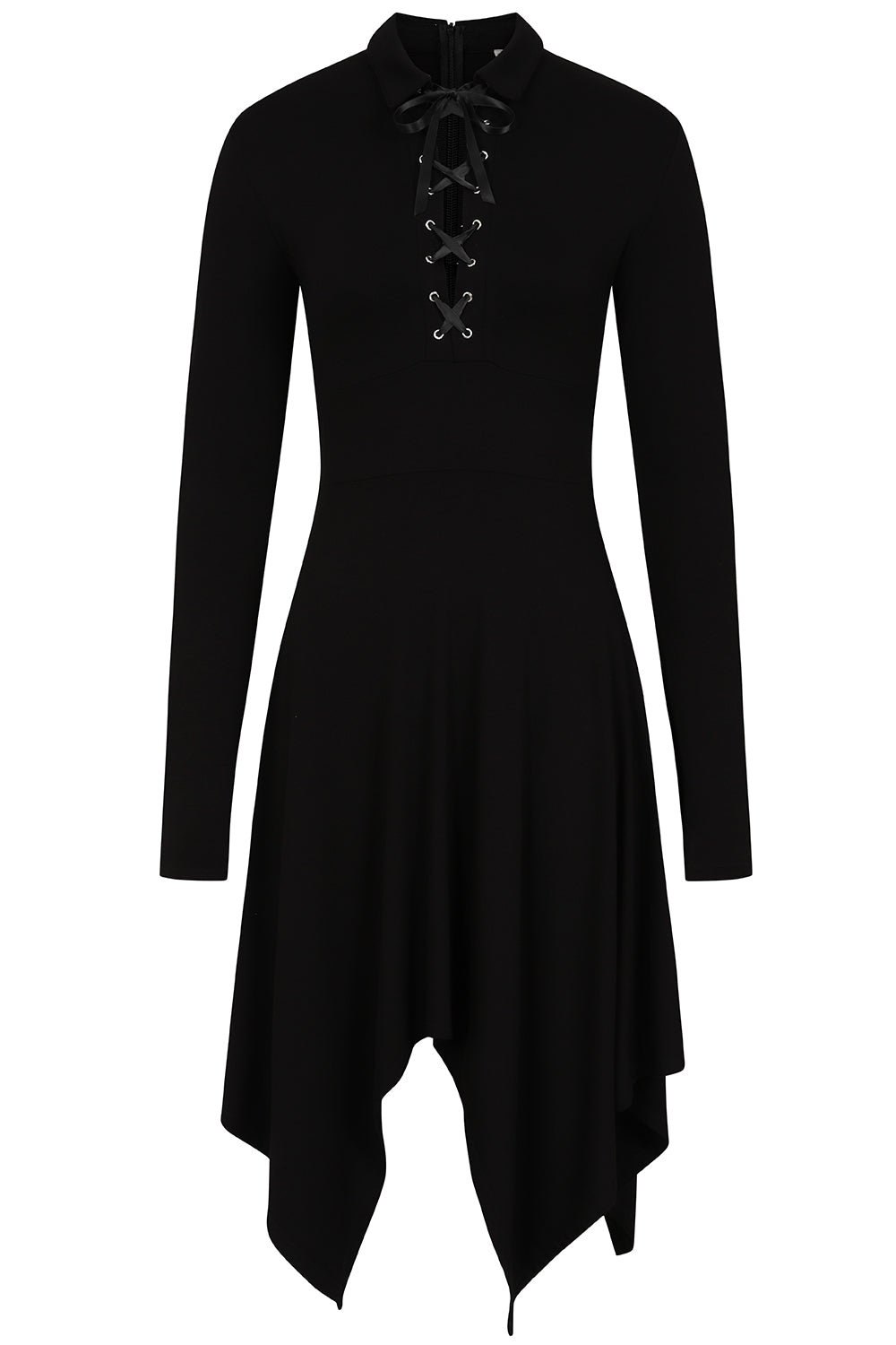 Necessary Evil Kali Long Sleeve Midi Handkerchief Dress