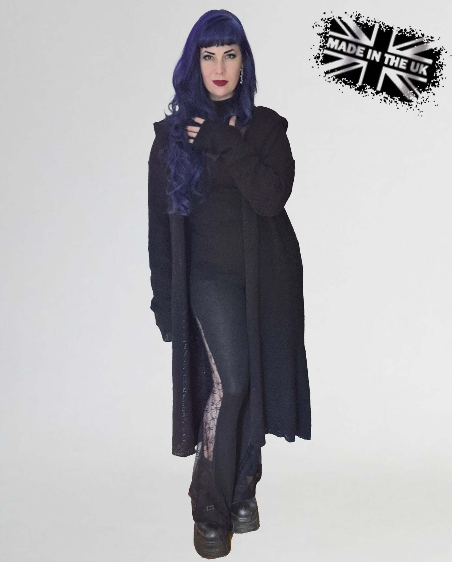 Necessary Evil UK Athena Long Hooded Cardigan